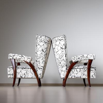 Pair of Italian Armchairs attributed to Paolo Buffa Mid 20th Century