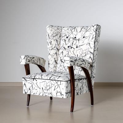 Pair of Italian Armchairs attributed to Paolo Buffa Mid 20th Century