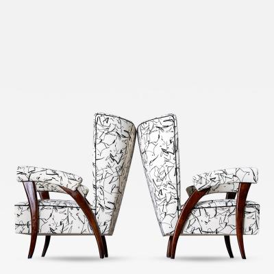 Pair of Italian Armchairs attributed to Paolo Buffa Mid 20th Century