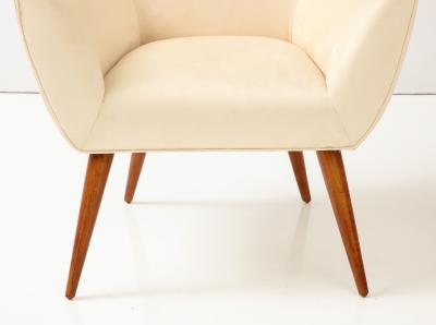 Pair of Italian Armchairs with Wood Legs Italy circa 1940