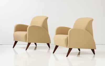 Pair of Italian Art Deco Lounge Chairs circa 1940