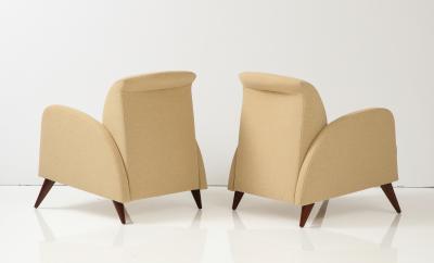 Pair of Italian Art Deco Lounge Chairs circa 1940