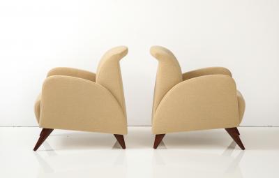 Pair of Italian Art Deco Lounge Chairs circa 1940