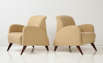 Pair of Italian Art Deco Lounge Chairs circa 1940