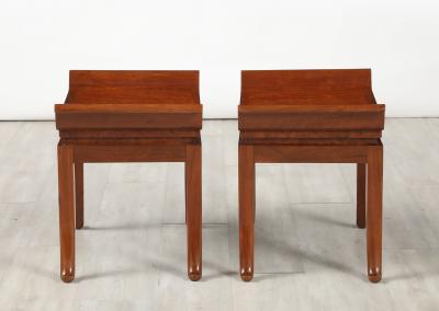 Pair of Italian Art Deco Mahogany Stools circa 1930