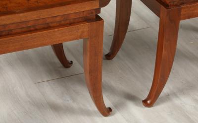 Pair of Italian Art Deco Mahogany Stools circa 1930