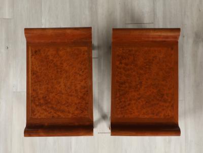Pair of Italian Art Deco Mahogany Stools circa 1930