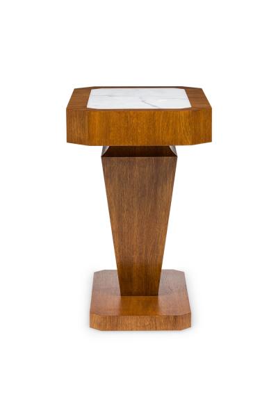 Pair of Italian Art Deco Style Single Drawer Marble Top End Tables