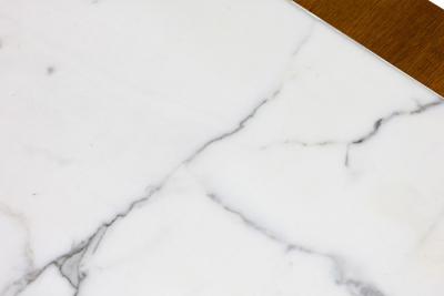 Pair of Italian Art Deco Style Single Drawer Marble Top End Tables