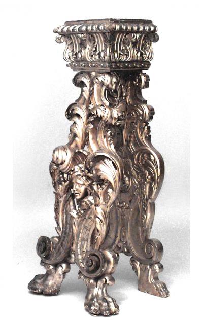 Pair of Italian Baroque Gilt Wood Pedestals