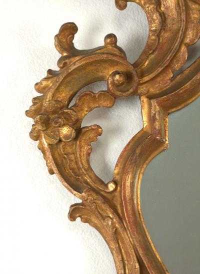 Pair of Italian Baroque Giltwood Mirrors circa 1800