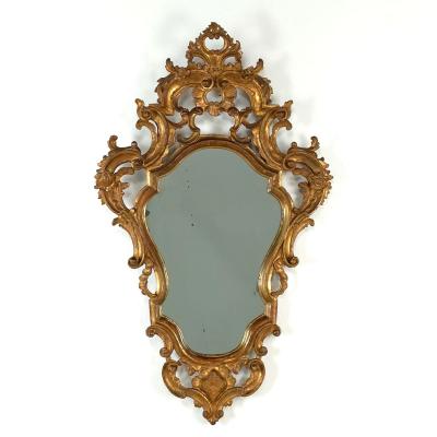 Pair of Italian Baroque Giltwood Mirrors circa 1800