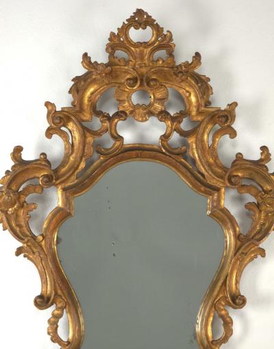 Pair of Italian Baroque Giltwood Mirrors circa 1800