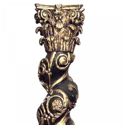 Pair of Italian Baroque Painted Carved Columns