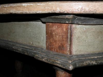 Pair of Italian Baroque Painted Demilune Console Tables