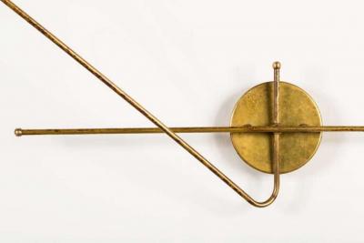 Pair of Italian Brass Enameled Two Shade Wall Fixtures