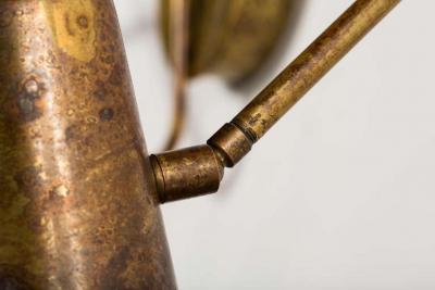 Pair of Italian Brass Enameled Two Shade Wall Fixtures