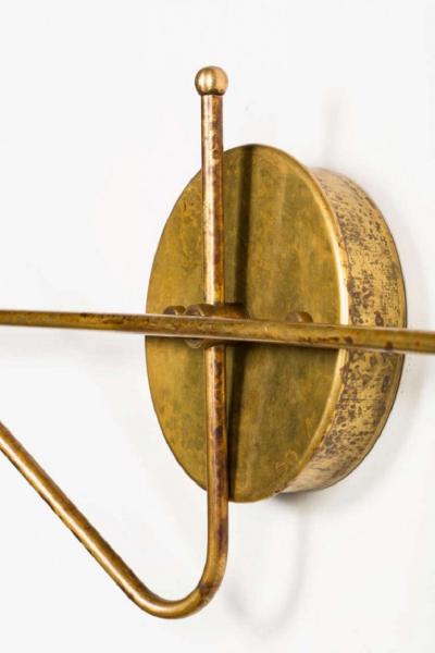 Pair of Italian Brass Enameled Two Shade Wall Fixtures