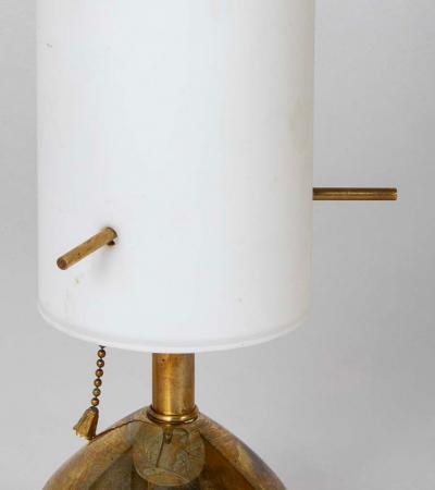 Pair of Italian Brass Opaline Table Lamps