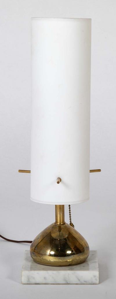 Pair of Italian Brass Opaline Table Lamps