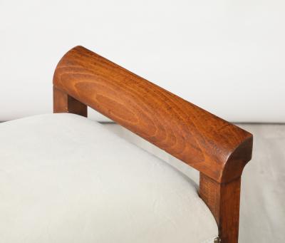 Pair of Italian Carved Walnut Art Deco Stools circa 1940