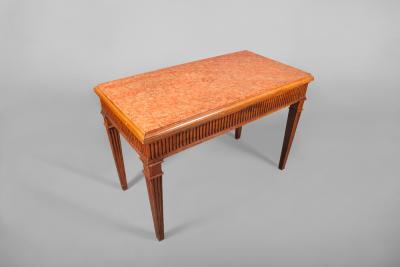 Pair of Italian Console Tables with Marble Inset Top