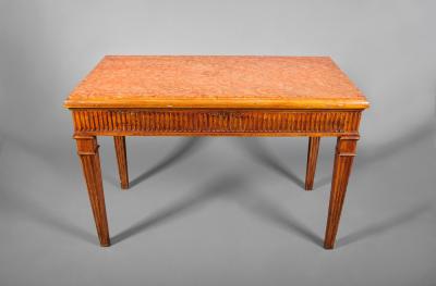 Pair of Italian Console Tables with Marble Inset Top