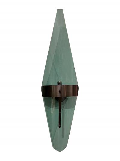 Pair of Italian Contemporary Fontana Arte Style Green Glass Wall Sconces