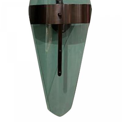 Pair of Italian Contemporary Fontana Arte Style Green Glass Wall Sconces