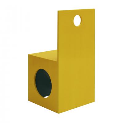 Pair of Italian Contemporary Yellow Lacquered Chairs Made of Wood