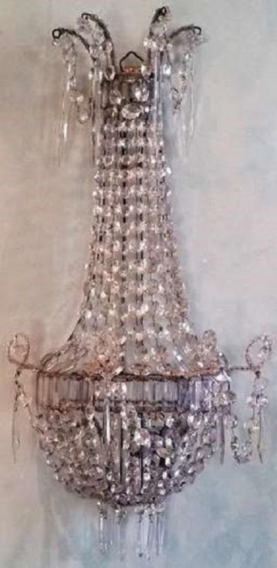 Pair of Italian Crystal Louis XVI Style Appliques