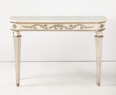 Pair of Italian Directoire Carved and Painted Console Tables circa 1810