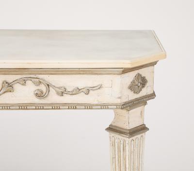 Pair of Italian Directoire Carved and Painted Console Tables circa 1810