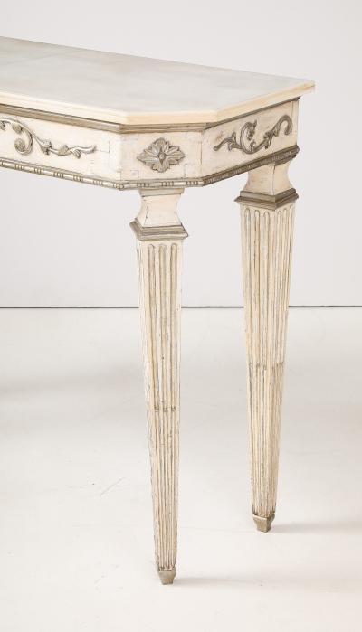 Pair of Italian Directoire Carved and Painted Console Tables circa 1810
