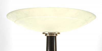 Pair of Italian Ebonized Wood and Chrome Floor Lamp