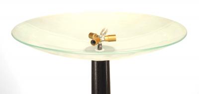 Pair of Italian Ebonized Wood and Chrome Floor Lamp