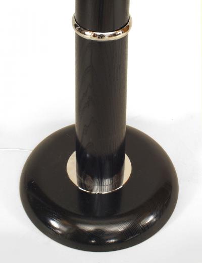 Pair of Italian Ebonized Wood and Chrome Floor Lamps