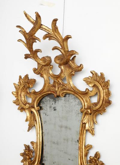 Pair of Italian Eighteenth Century Rococo Carved and Gilded Wood Mirrors