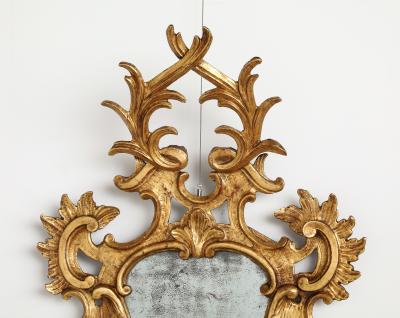 Pair of Italian Eighteenth Century Rococo Carved and Gilded Wood Mirrors