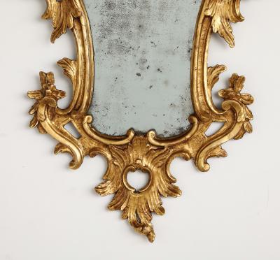 Pair of Italian Eighteenth Century Rococo Carved and Gilded Wood Mirrors