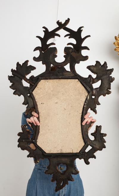 Pair of Italian Eighteenth Century Rococo Carved and Gilded Wood Mirrors