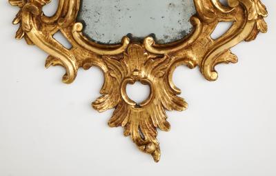 Pair of Italian Eighteenth Century Rococo Carved and Gilded Wood Mirrors