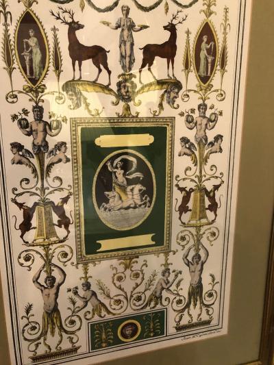 Pair of Italian Engravings Signed Gio Ma Calsini in Gilt Frames