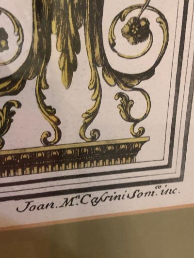 Pair of Italian Engravings Signed Gio Ma Calsini in Gilt Frames