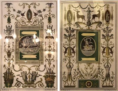 Pair of Italian Engravings Signed Gio Ma Calsini in Gilt Frames