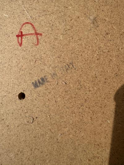 Pair of Italian Faux Goatskin and Brass Roman Column End Tables