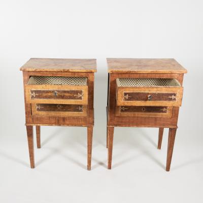 Pair of Italian Faux Marble Painted Bedside Chests Italy circa 1850