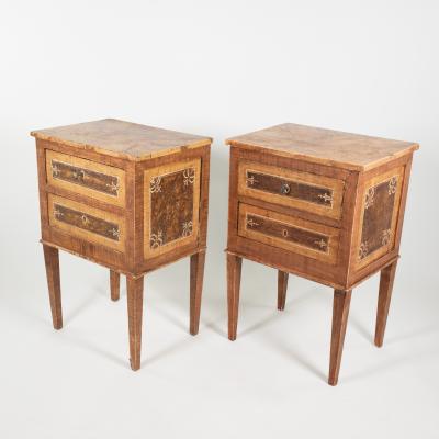 Pair of Italian Faux Marble Painted Bedside Chests Italy circa 1850