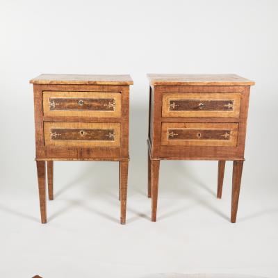 Pair of Italian Faux Marble Painted Bedside Chests Italy circa 1850