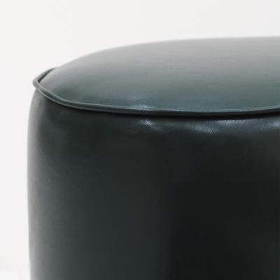 Pair of Italian Footstools in Solid Wood and Green Faux Leather Italy 1960s